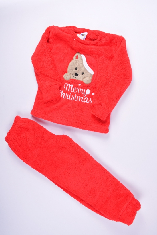 Пижама для девочки (цв.красный) махровый "Minimoon" SOFT Объем в наличии : 110 арт.1081