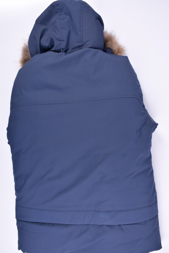Куртка для хлопчика зимова (кол. т. синій) з плащової тканини з натуральною галявкою. Зріст в наявності : 128, 176 арт.2128