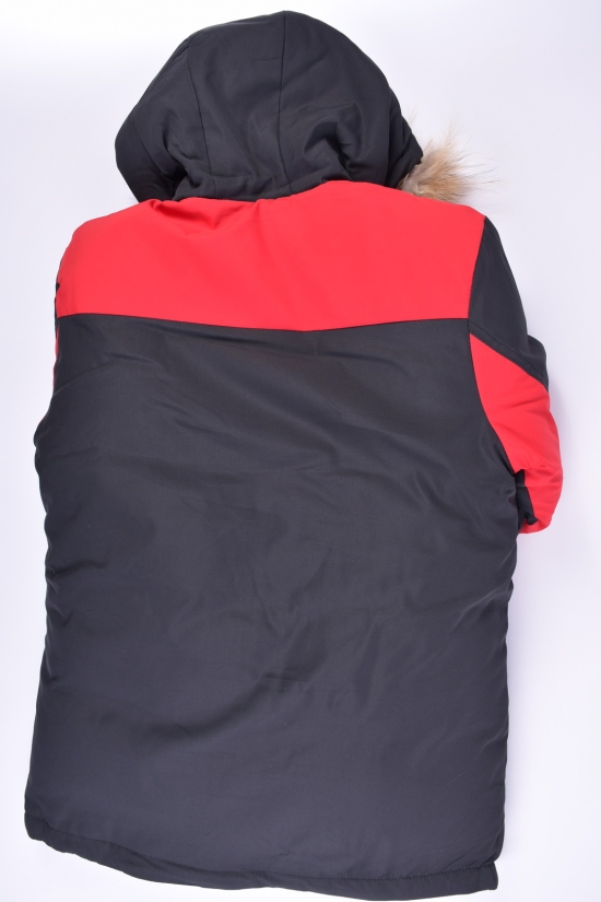 Куртка для мальчика зимняя (цв.черный) из плащевки с натуральной опушкой Рост в наличии : 164, 176 арт.2086