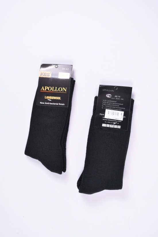 Шкарпетки чоловічі махрові (кол. чорний) розмір 43-46 "KBS" арт.1-30002