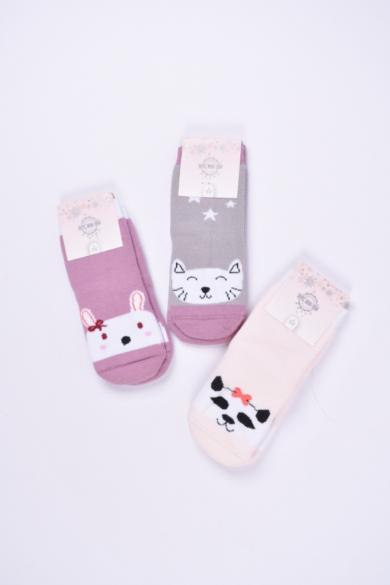 Шкарпетки махрові для дівчинки (1-2) KBS розмір 16-18 (з гальмами) арт.3-20228