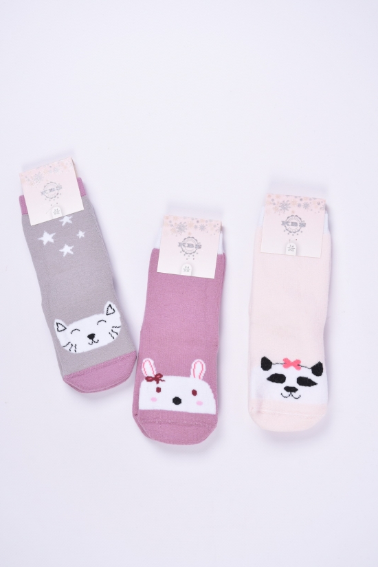 Шкарпетки махрові для дівчинки (3-4) KBS розмір 20-22 (з гальмами) арт.3-20228