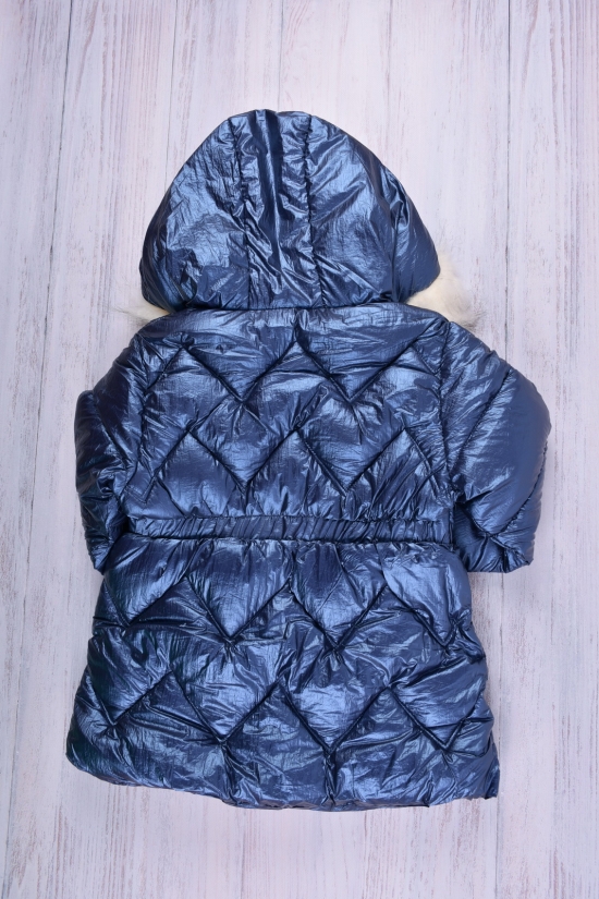 Куртка для дівчинки (кол. синій) болонева на хутрі Зріст в наявності : 104, 110, 116 арт.2021-8