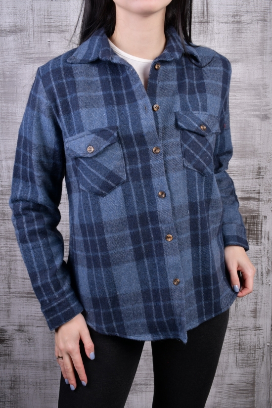 Рубашка женская байковая (цв.т.синий) "MADOY" Размер в наличии : 44 арт.3042