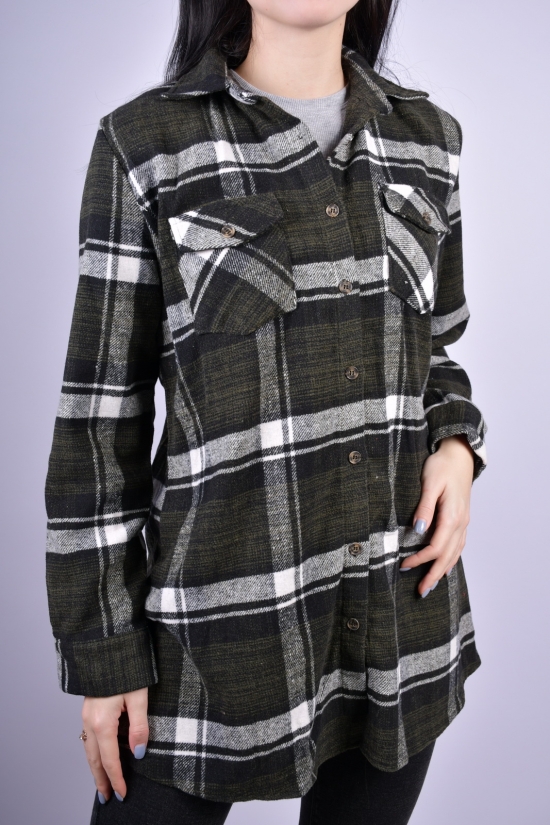 Сорочка-туніка жіноча байкова (кол. чорний/хакі) "MADOY" Розмір в наявності : 42 арт.2418