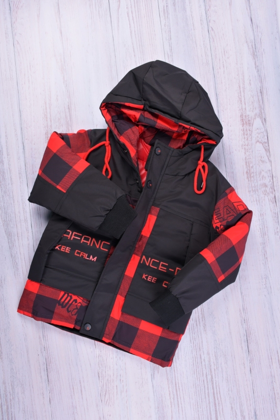 Куртка для хлопчика (кол. чорний/червоний) зимова з плащової тканини Об'єм в наявності : 110 арт.2157