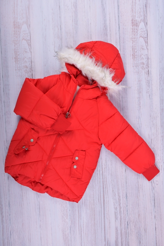 Куртка для дівчинки (кол. червоний) з плащової тканини зимова Зріст в наявності : 92, 104 арт.21-32