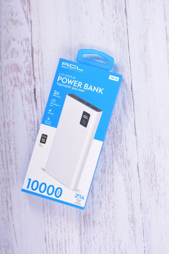 Power Bank аккумулятор 10000mAh (цв.белый) 