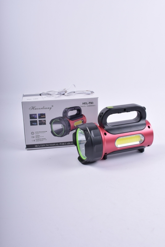 Ліхтар ручний на акумуляторі (зарядка від USB та сонячної батареї) арт.HEL-T93