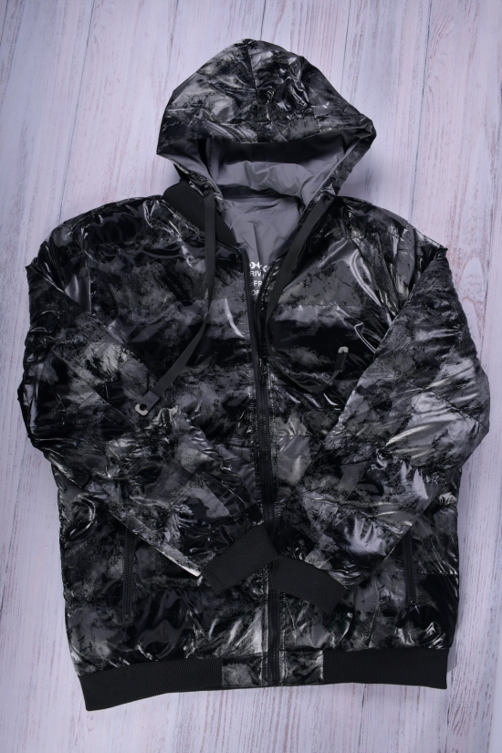 Куртка-бомбер двухсторонняя мужская зимняя (цв.чёрный) болоньевая Размеры в наличии : 48, 50, 52 арт.31715
