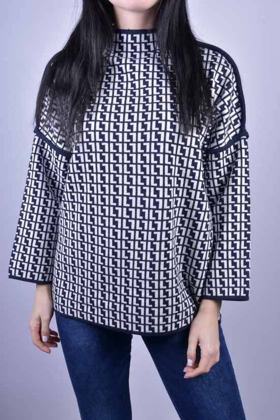 Жіночий светр (кол. білий/т.синій) розмір 46-48 "KissMe" арт.Q233
