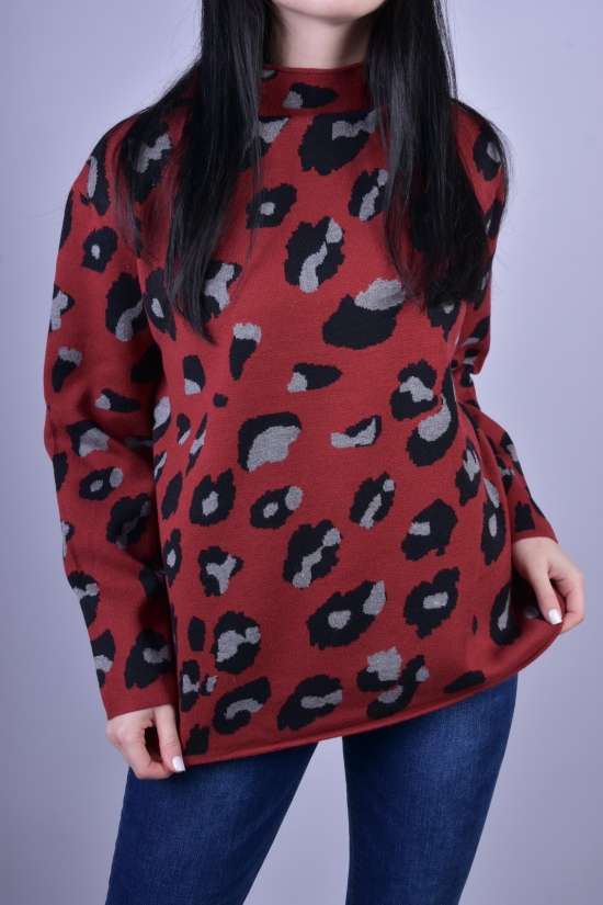 Жіночий светр в'язаний (кол. бордовий) розмір 44-46 "KissMe" арт.Q286