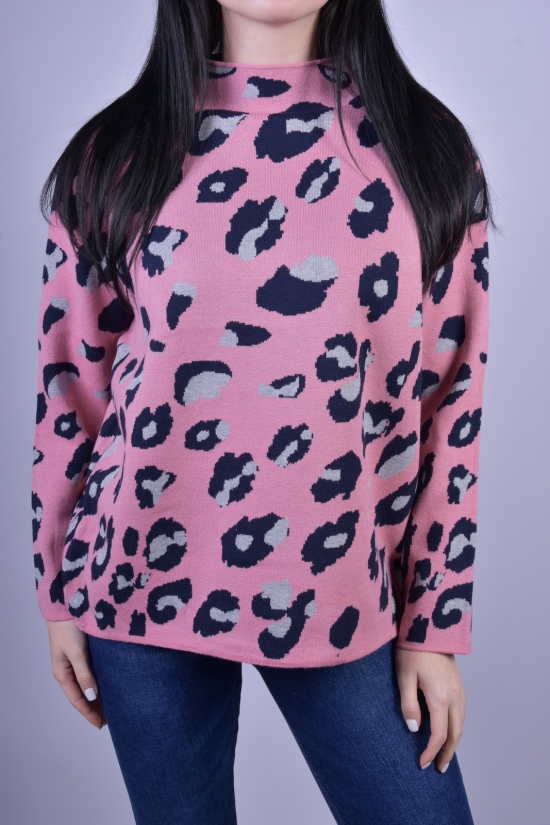 Жіночий светр в'язаний (кол. рожевий) розмір 44-46 