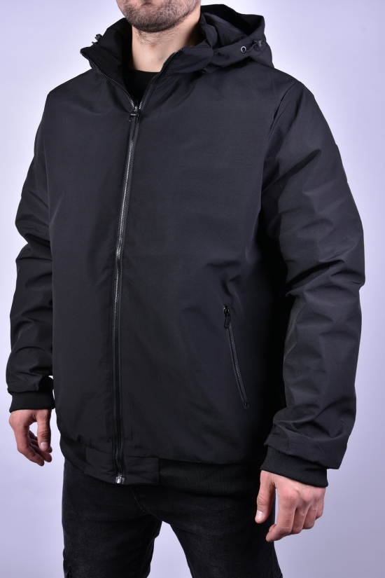Куртка мужская демисезонная (цв.черный) из плащевки "KDQ" Размеры в наличии : 58, 60 арт.EM23039D