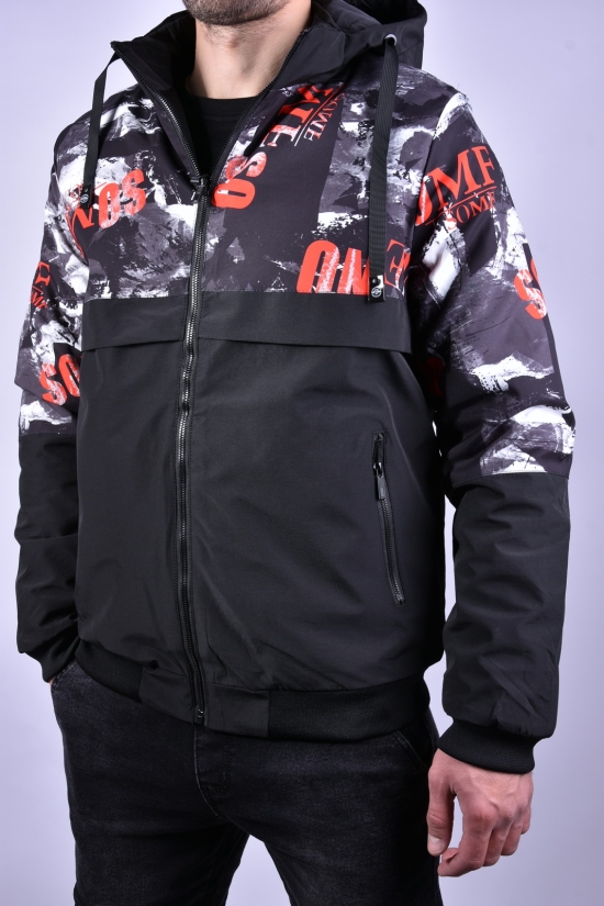 Куртка чоловіча демісезонна (кол. чорний/червоний) з плащової тканини "KDQ" (двостороння) Розмір в наявності : 46 арт.EM23053