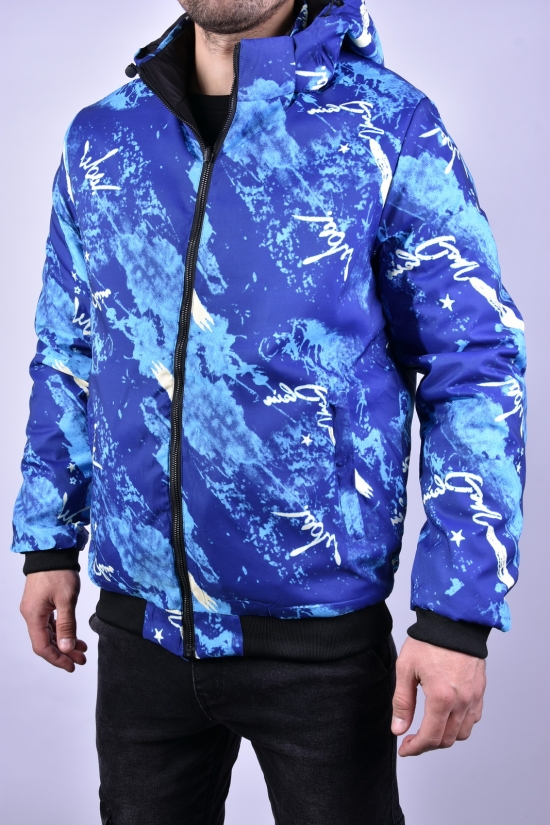 Куртка мужская демисезонная (цв.синий) из плащевки "KDQ" (двухсторонняя) Размеры в наличии : 46, 48, 50, 52, 54 арт.EM23060