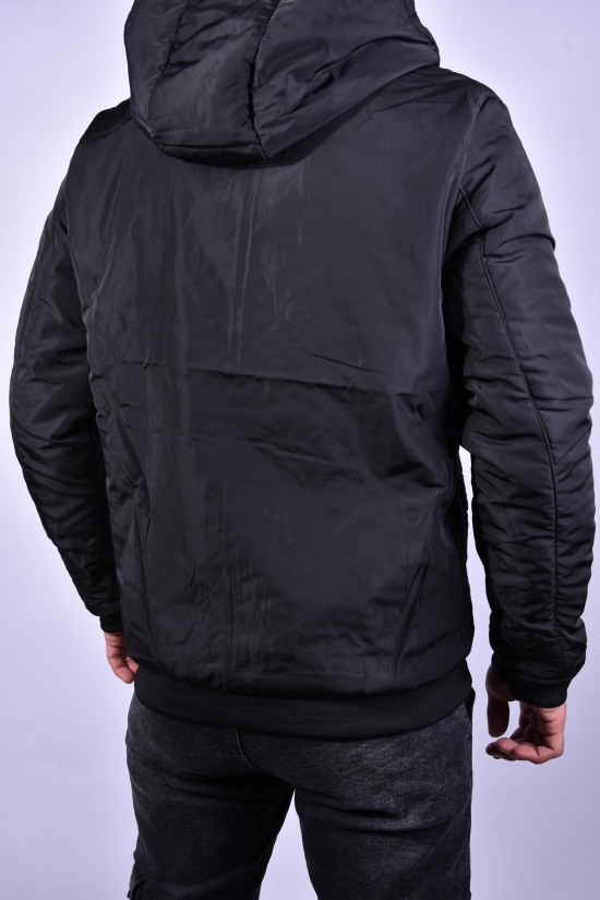 Куртка мужская демисезонная (цв.серый) из плащевки "KDQ" (двухсторонняя) Размеры в наличии : 46, 52 арт.EM23060