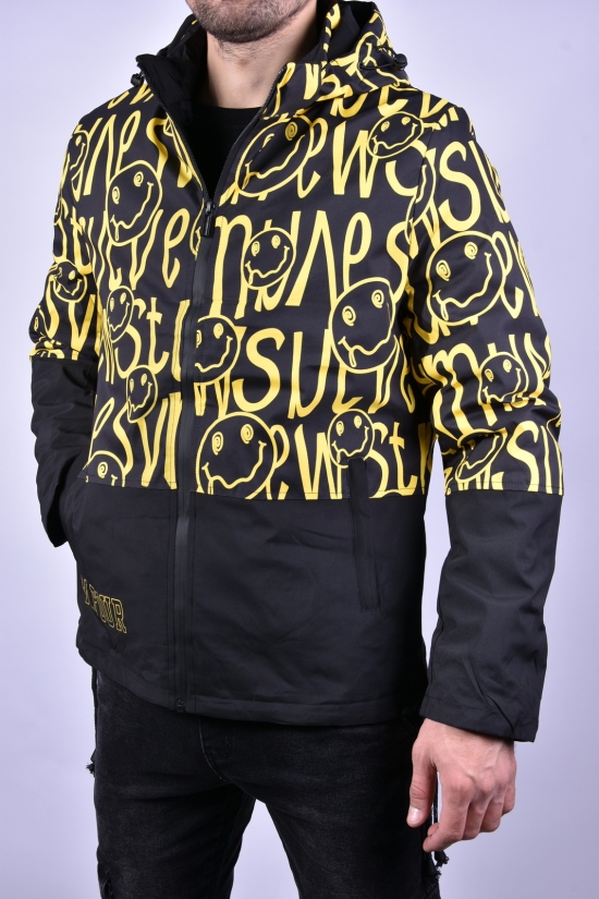 Куртка чоловіча демісезонна (кол. чорний/жовтий) з плащової тканини "KDQ" Розміри в наявності : 44, 46, 48, 50, 52 арт.EM88-91-2
