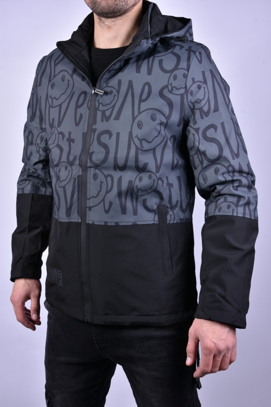 Куртка мужская демисезонная (цв.черный/хаки) из плащевки "KDQ" Размеры в наличии : 44, 46, 48, 52 арт.EM88-91-2
