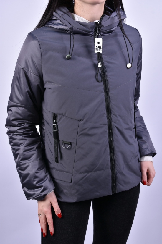 Куртка жіноча демісезонна (колір сірий) з плащівки "DS" Розмір в наявності : 44 арт.B3051