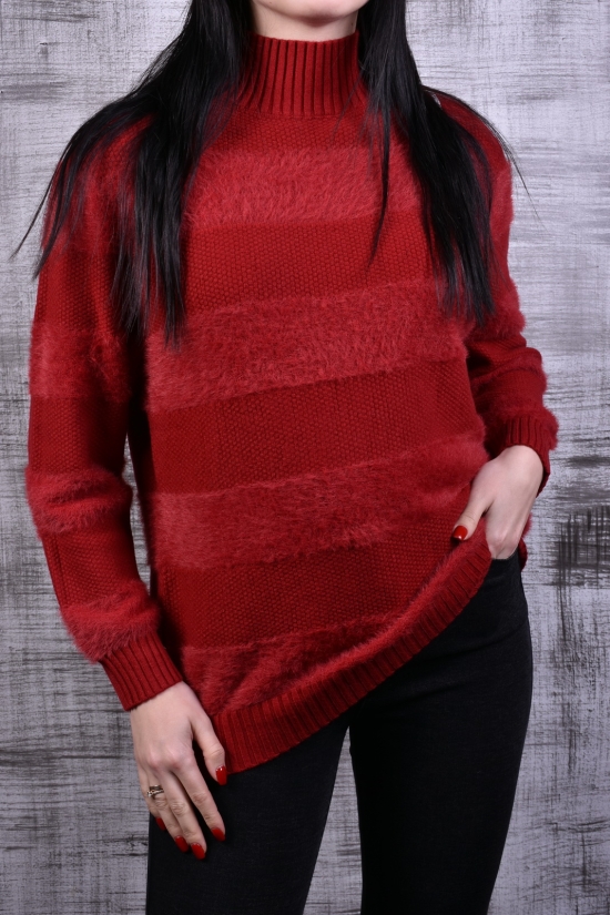 Жіночий светр (кол. бордовий) в'язаний розмір 48-50 