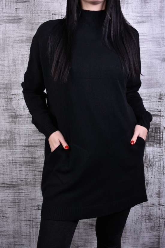 Жіночий светр (кол. чорний) в'язаний розмір 52-54 