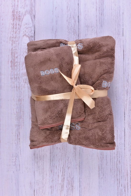 Набір (кол. коричневий) рушник мікрофібра, для кухні та лазні вага 375 г арт.5526-TJ