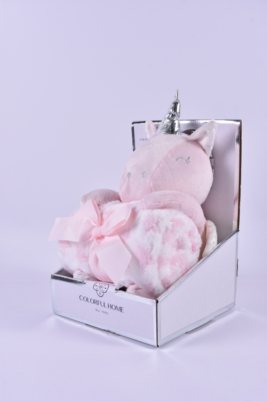 Комплект игрушка с пледом (цв.розовый) ткань микрофибра размер 100/80 см арт.CH-1114