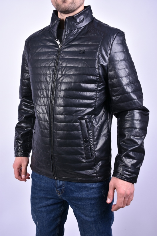 Куртка мужская (цв.черный) демисезонная из Экокожи Размер в наличии : 48 арт.603