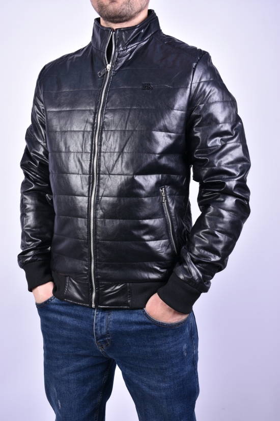 Куртка мужская (цв.черный) демисезонная из Экокожи Размер в наличии : 44 арт.501