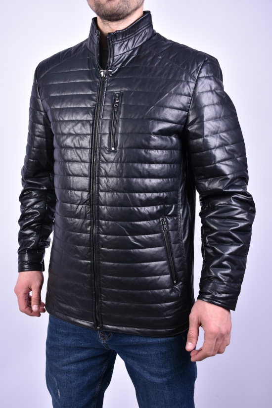Куртка мужская (цв.черный) демисезонная из Экокожи Размеры в наличии : 46, 56 арт.607
