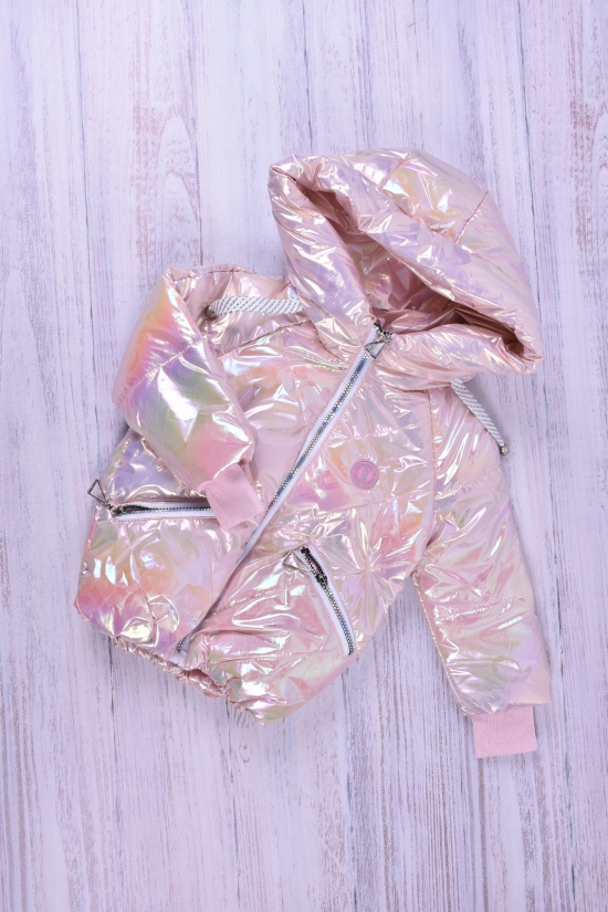 Куртка для девочки (цв.розовый) демисезонная болоневая Рост в наличии : 98 арт.Радуга
