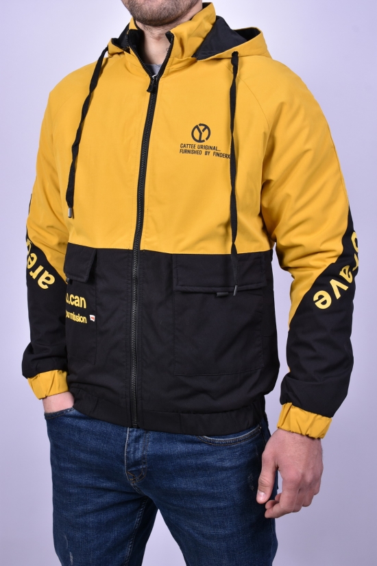 Куртка мужская демисезонная двухсторонняя (цв.горчичный/черный) с плащевки Размер в наличии : 46 арт.5-5