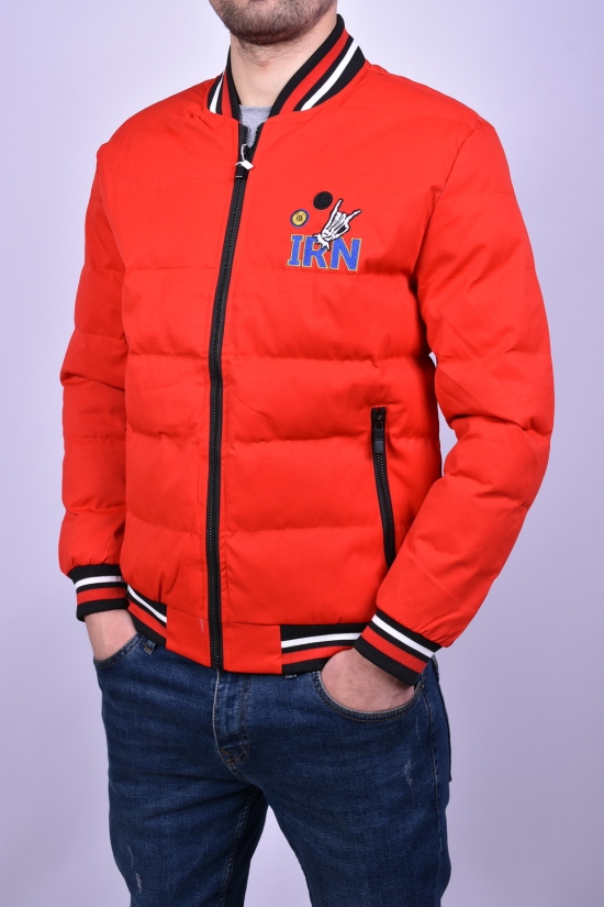 Куртка-бомбер мужская демисезонная (цв.красный) тканевая Размеры в наличии : 46, 48 арт.5-18