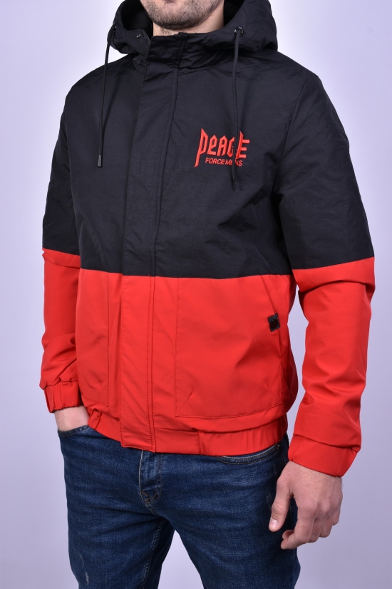 Куртка мужская демисезонная (цв.черный/красный) с плащевки Размеры в наличии : 42, 44, 48 арт.99-52