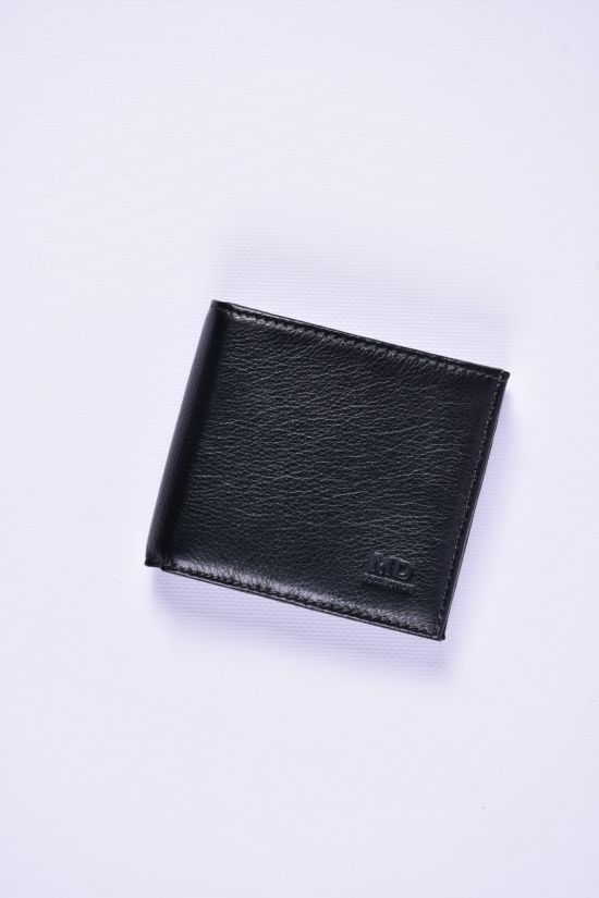Кошелек кожаный мужской (цв.чёрный) размер 11/10 см арт.MD131-A