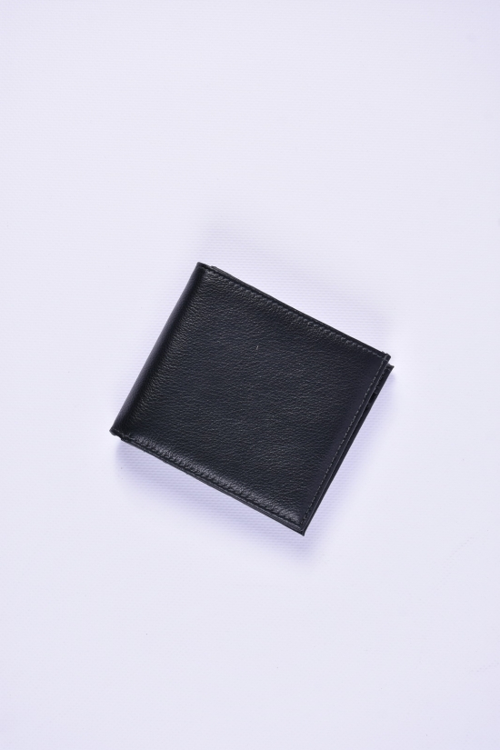 Кошелек кожаный мужской (цв.чёрный) размер 11/10 см арт.131-A