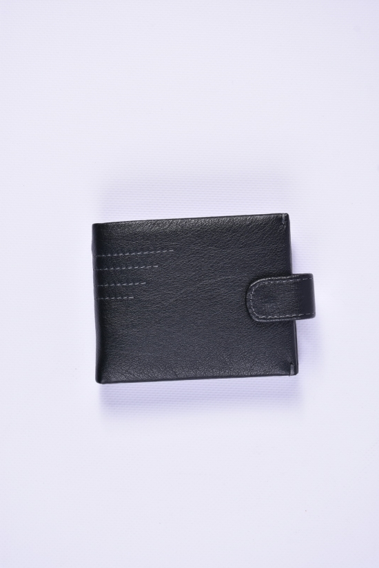 Гаманець шкіряний чоловічий (кол. чорний) розмір 11/9 см арт.555E-8