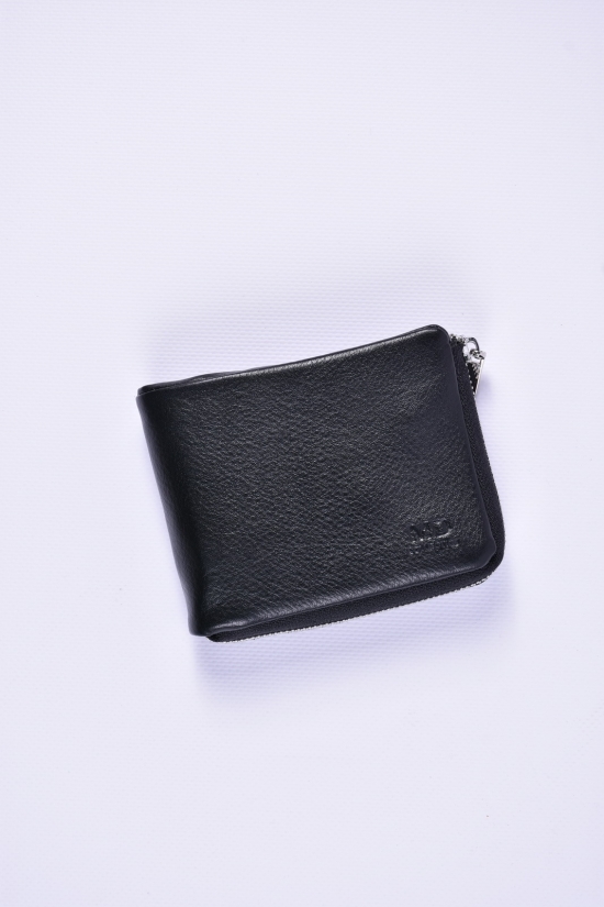 Кошелек кожаный (цв.чёрный) размер 11/9 см арт.MD639-A