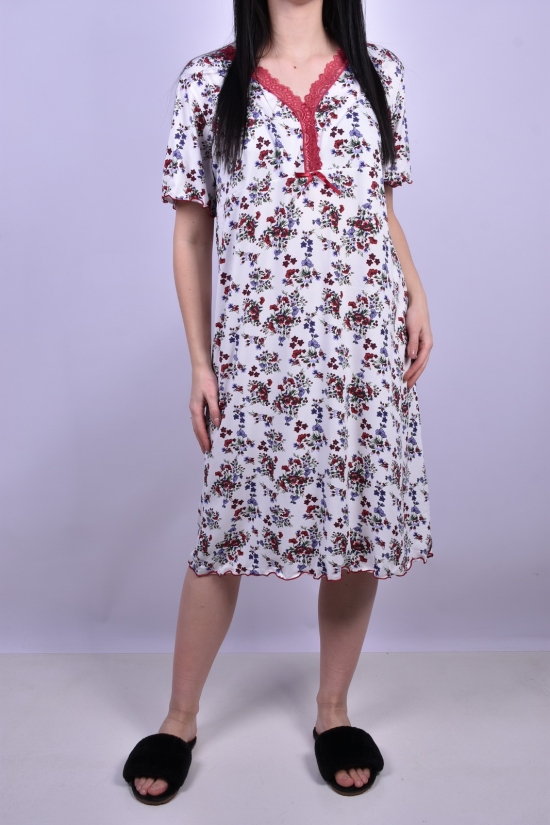 Нічна сорочка жіноча (кол. білий/бордовий) Розмір в наявності : 52 арт.620