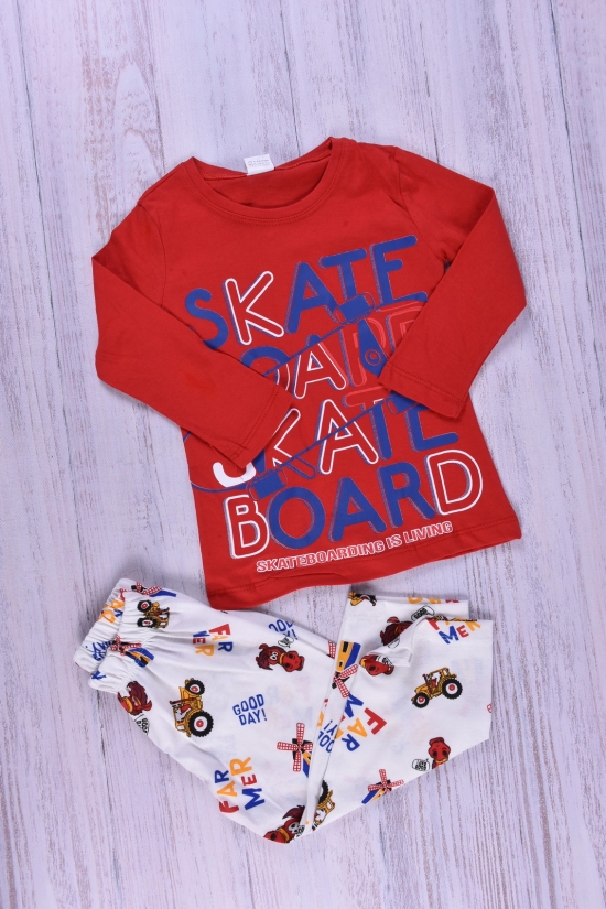 Пижама для мальчика (цв.красный) трикотажная Рост в наличии : 92, 104, 110 арт.539