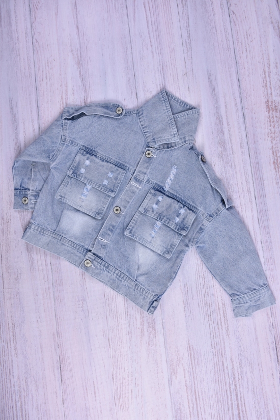 Пиджак джинсовый детский(цв.голубой/черный) Рост в наличии : 104, 110 арт.05
