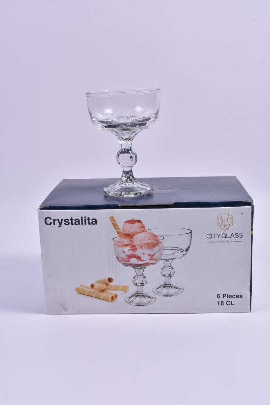 Набор десертниц (цена за 6шт.) "City Glass" арт.Crystalita