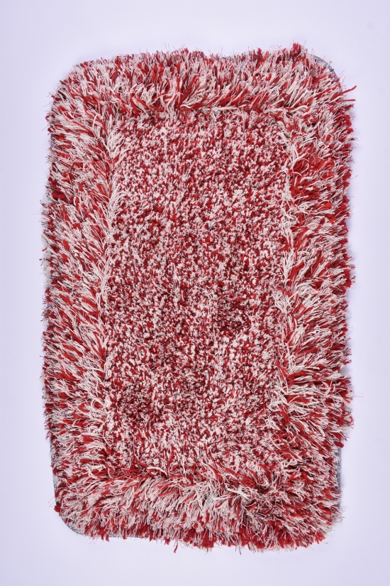 Коврик "травка" на тканевой основе (цв.красный) размер 50/80 см арт.2020-030