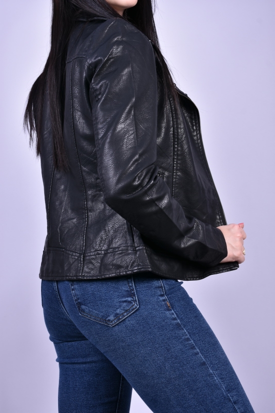 Куртка женская (цв.чёрный) демисезонная экокожа "YARINA" Размеры в наличии : 38, 40 арт.B367