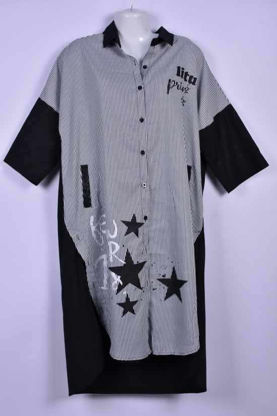 Платье женское (цв.черный/белый) "ANGORA" Размер в наличии : 56 арт.9011-1