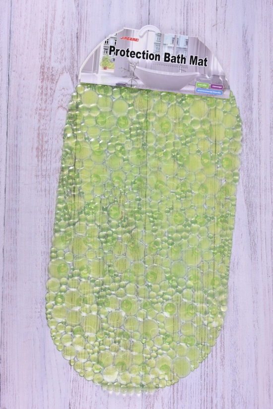 Килимок у ванну (цв. салатовий) силіконовий на присосках розмір 65/34см арт.MF1604