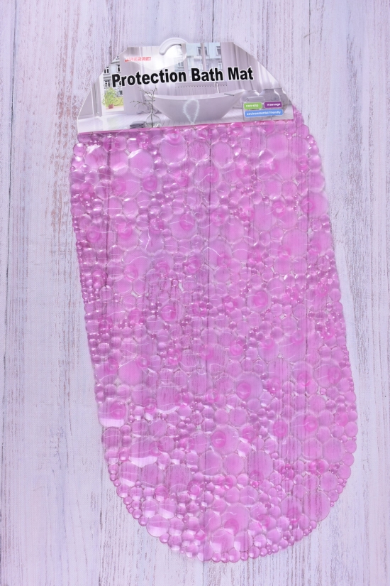 Коврик в ванную(цв.малиновый) силиконовый на присосках размер 65/34см арт.MF1604