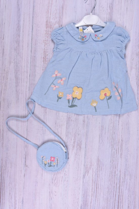 Платье для девочки (цв.голубой) с трусиками Рост в наличии : 68, 74, 86 арт.379447