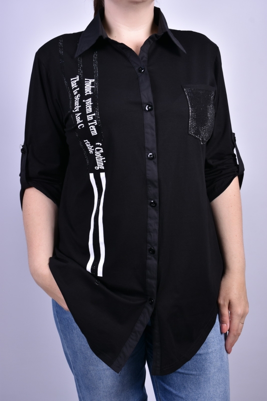 Рубашка женская ( цв.черный) "ANGORA" Размеры в наличии : 50, 52, 54 арт.683